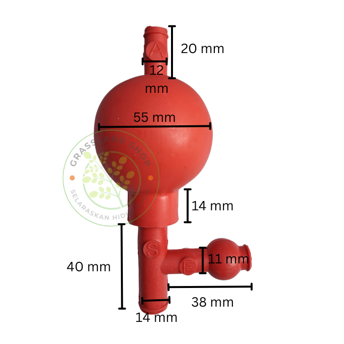 Pipet Filler Universal Bola Hisap Isap Pipette Rubber Bulb Merah