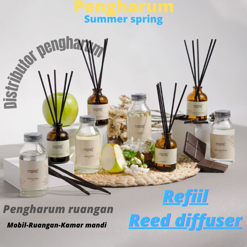 Summer spring Refill Reed Diffuser Parfum Pengharum Pewangi Ruangan kamar Toilet dan Mobil
