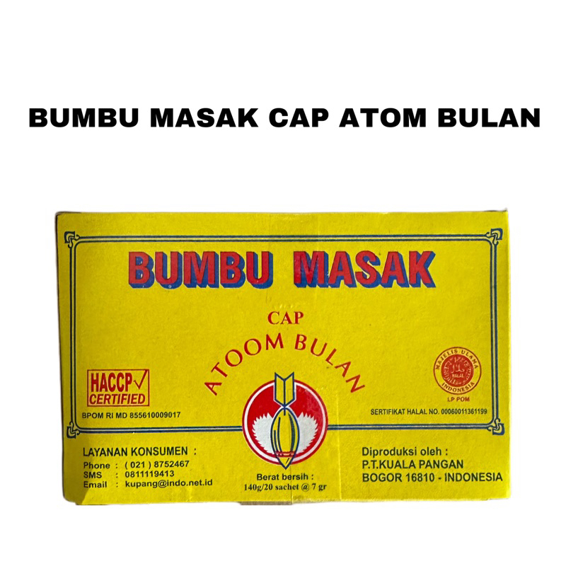 

BUMBU TABUR INSTANT / BUMBU MASAK / BUMBU PENYEDAP RASA MEREK ATOOM BULAN 1PAK / ATOM BULAN