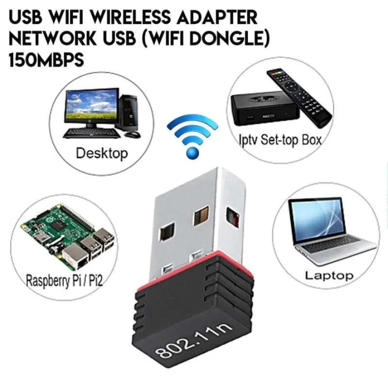 Adapter Dongle USB Wifi 802.11 N Wireless untuk Komputer
