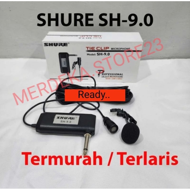 Mic Jepit Shur SH 9.0 Kabel 10M Mic Clip On/Kancing - Mic Imam Masjid