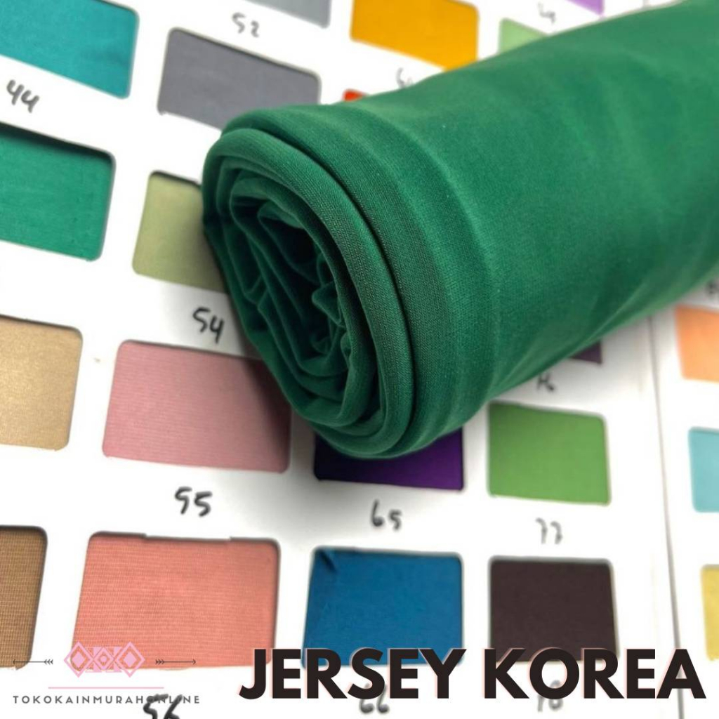 Kain Kaos Jersey Korea Silk Premium Spandex Hyget SUPER STRETCH Lembut Polos Meteran (Harga per 0,5m