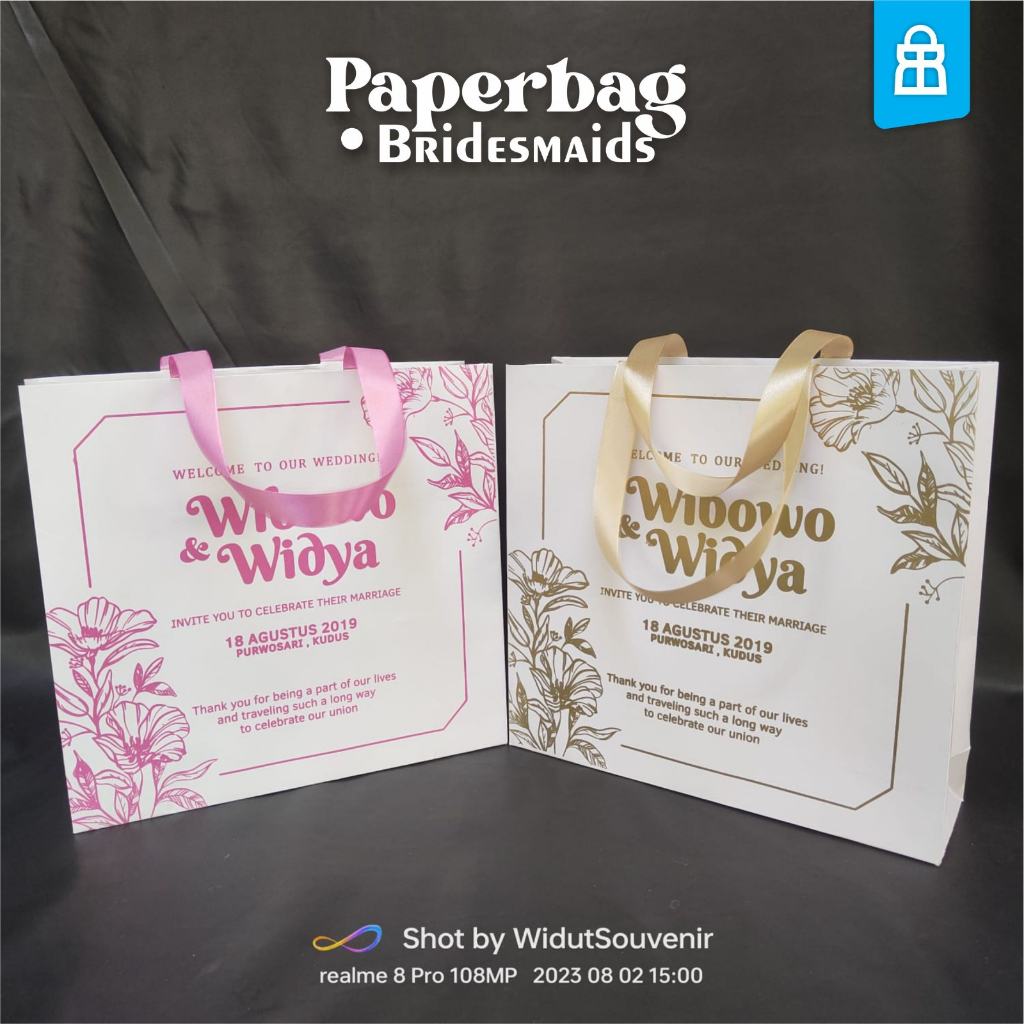 

Paperbag Bridesmaids Simple Murah Custom GRATIS DESAIN
