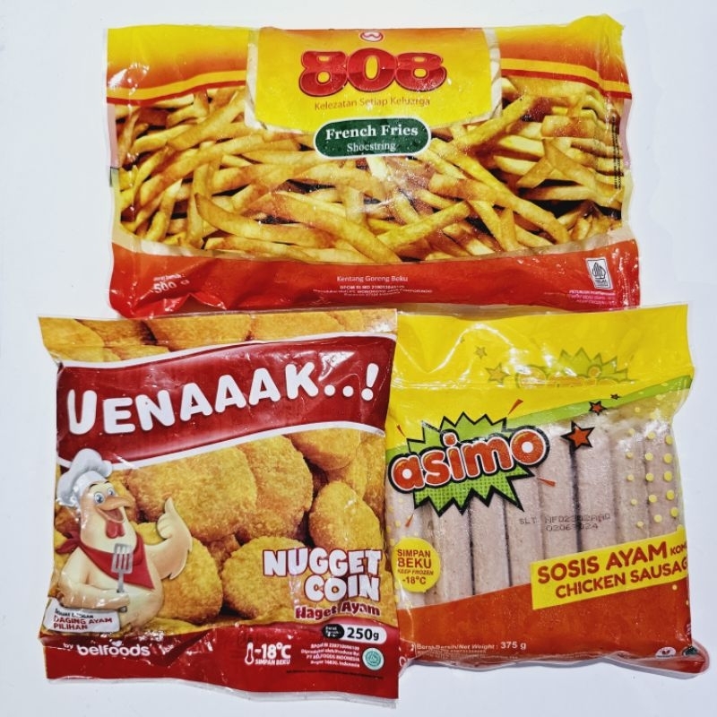 

[PAKET HEMAT] 808 kentang+BELFOODS nugget+ASIMO sosis