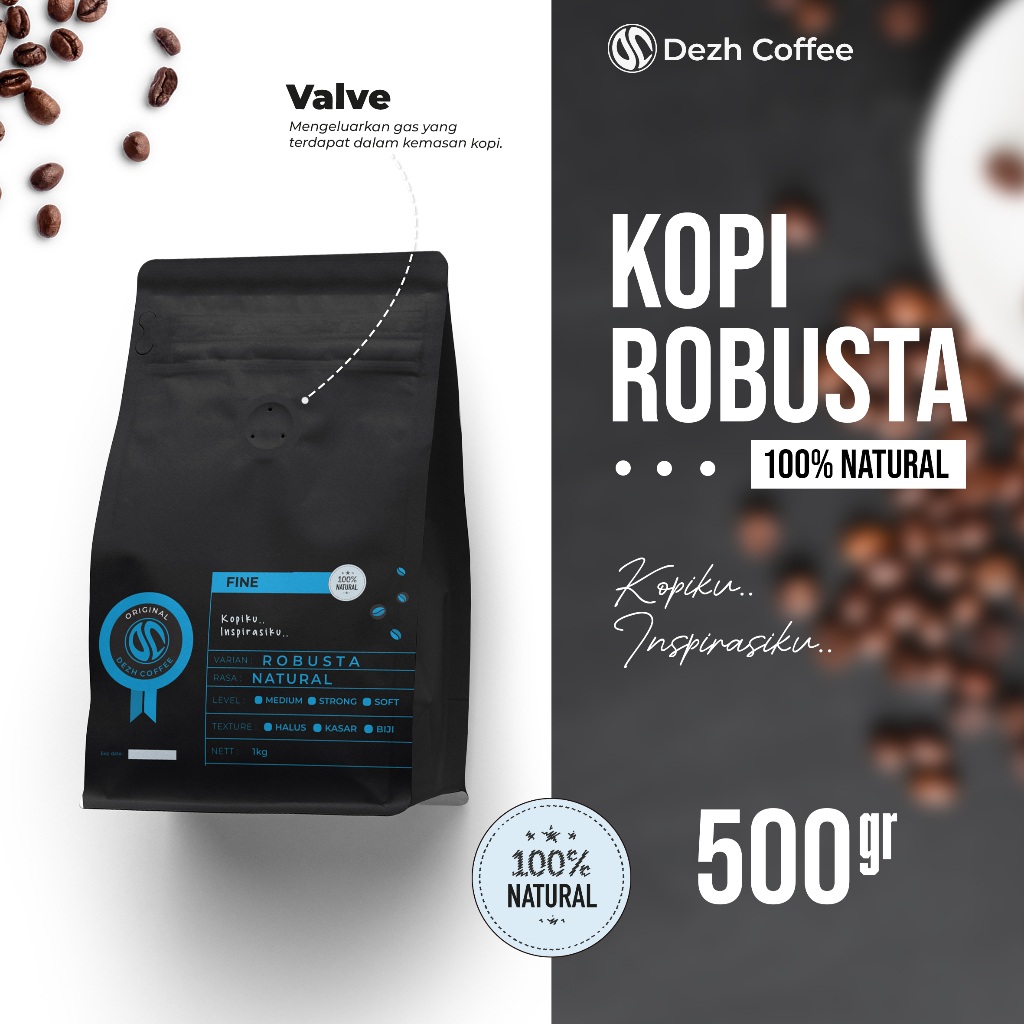 

Dezh Coffee Robusta, Grade Fine 500 gram