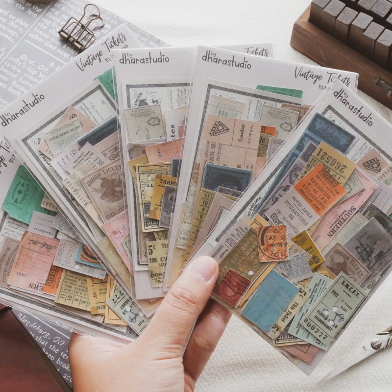 

[33pcs] Vintage Tickets Ephemera Sticker Journaling Scrapbook