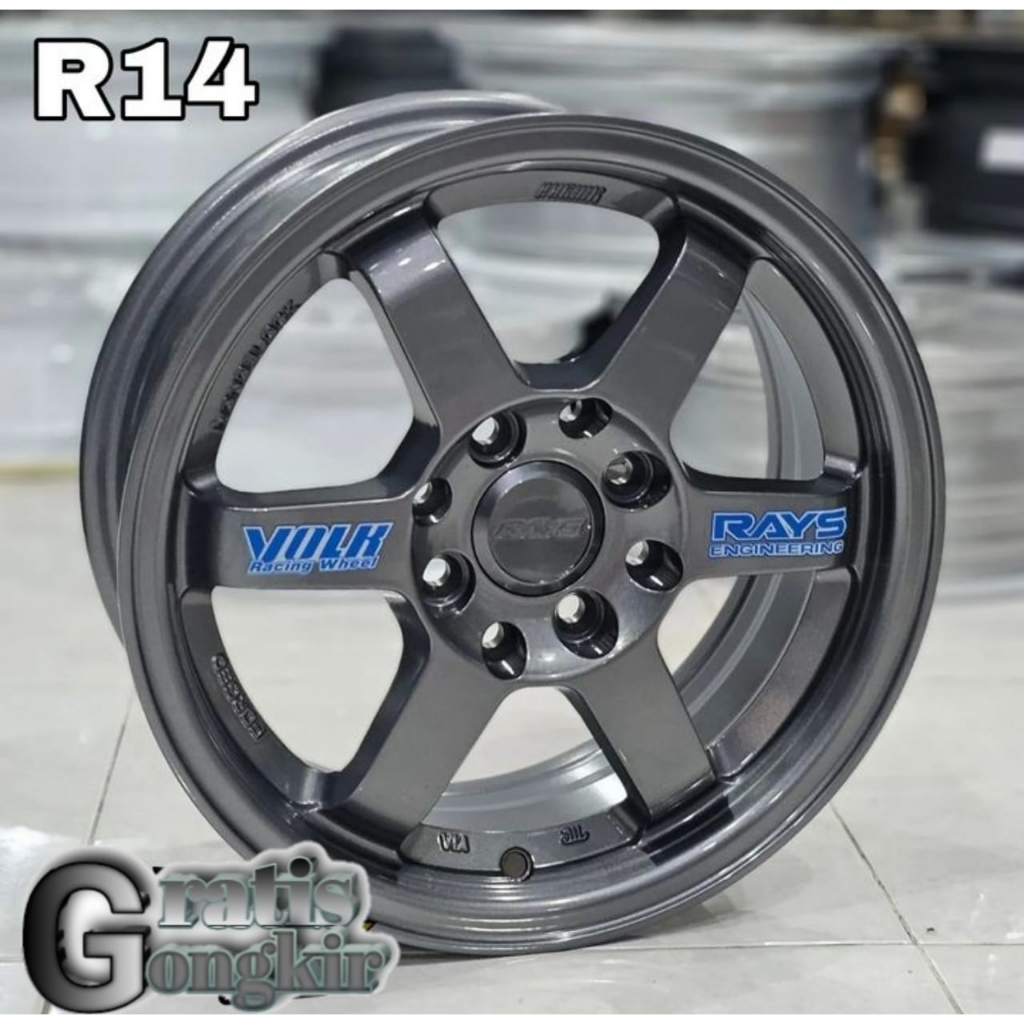 velg mobil ring 14 Te37 Pcd 4-100/114.3 Lebar 6 velg racing r14