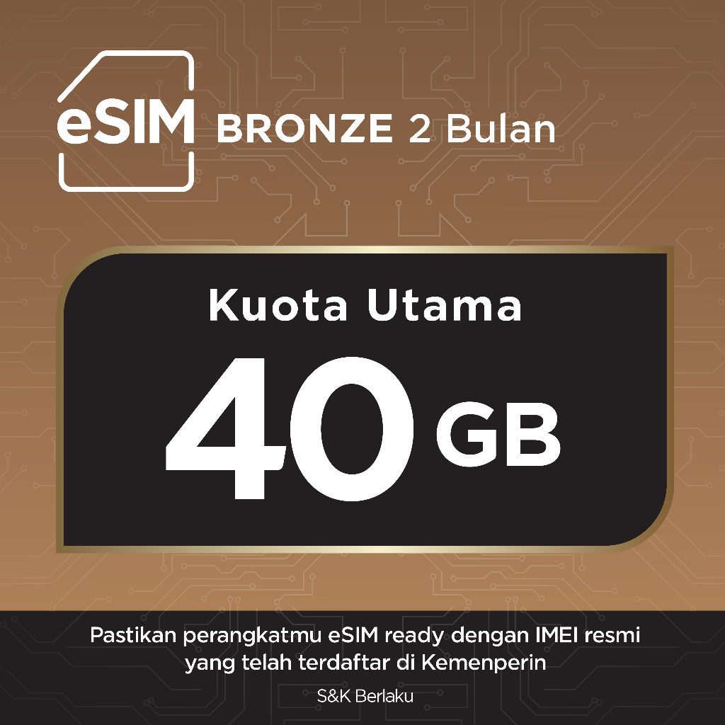 BARU eSIM XL PRIORITAS Bronze 40GB (2 Bulan)