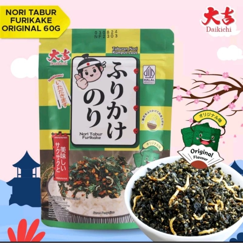 

Korzaln Nori Tabur Furikake Rumput Laut Panggang Campuran Ikan Teri 60G Halal