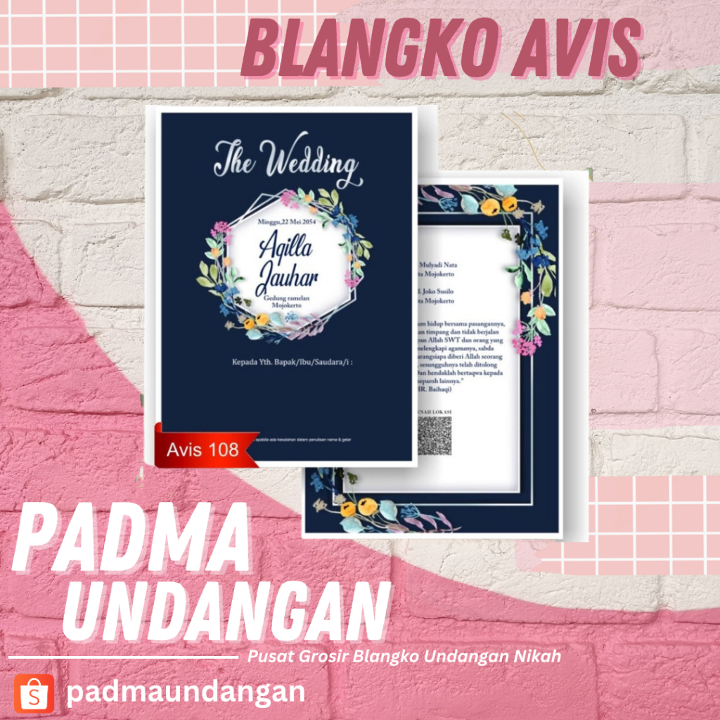 Blangko Undangan Avis 108 | Pusat Grosir Blangko | Padma Undangan