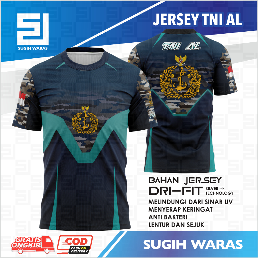 JERSEY TNI AL / KAOS DRI-FIT TNI TANGAN PENDEK / JERSEY TENTARA AL / KAOS TNI AL