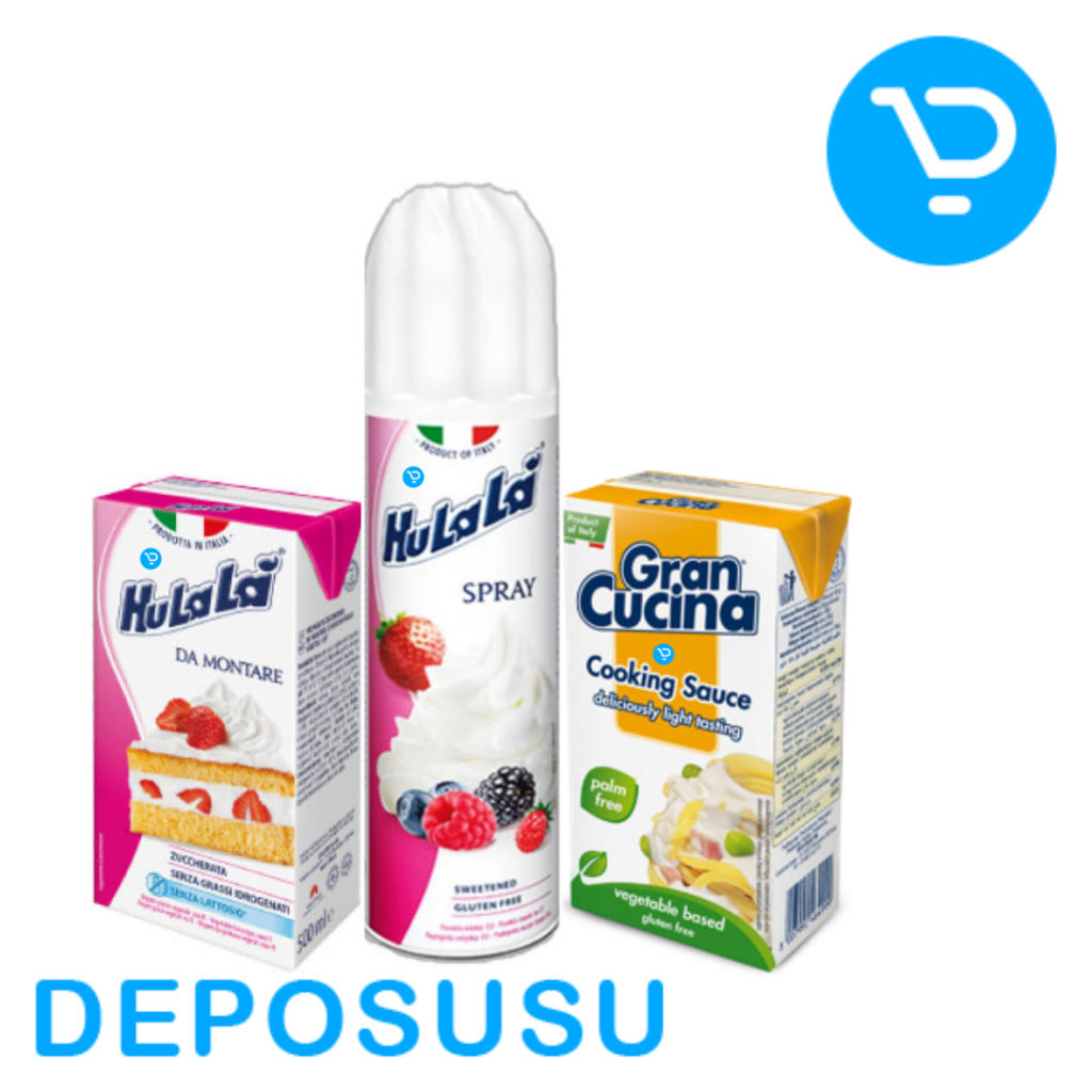 

Hulala Whipping Cream Spray & Gran Cucina Cooking Sauce Made in Italy