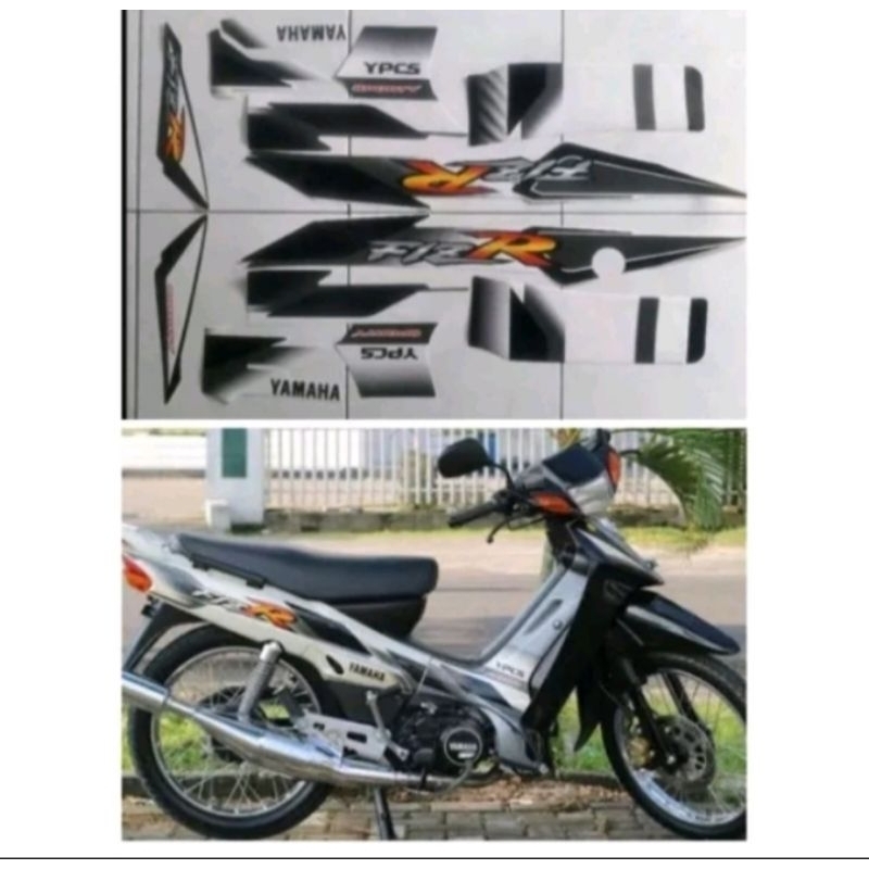 Striping stiker Yamaha Fiz R 2001 2002 hitam putih