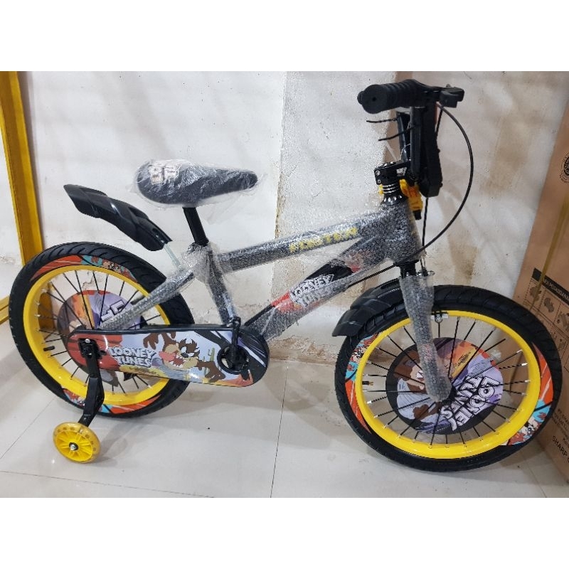 Sepeda Anak Sepeda BMX 18 inch FOSTER ( LOONEY TUNES ) ( WARNA HITAM / BLACK ) ( BAN JUMBO )