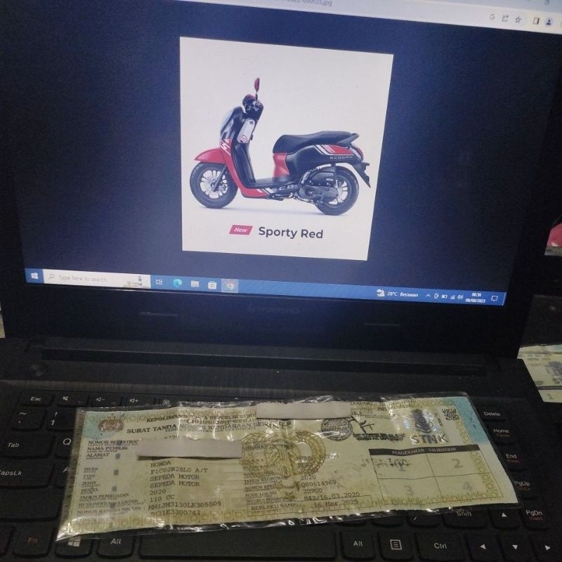 Stnk honda scoopy 2020 merah hitam