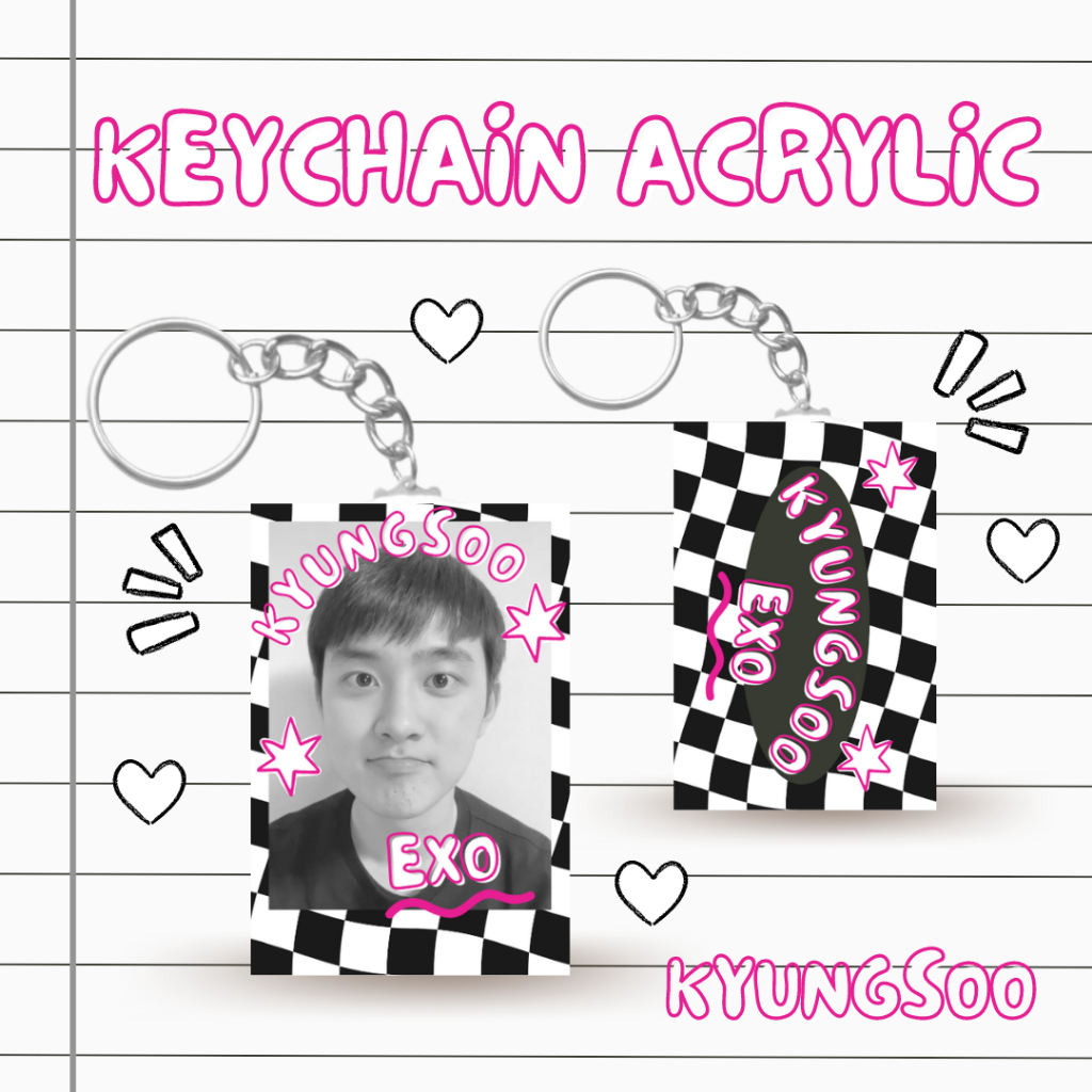 [ EXO ] K POP KEYCHAIN ACRYLIC KEYRING EXO GANTUNGAN KUNCI GANCI AKRILIK FREEBIES EXO L