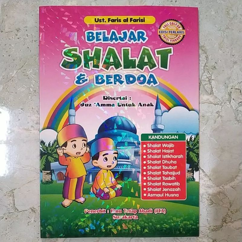Buku belajar sholat dan doa disertai juzamma bergambar untuk anak anak full colour berwarna