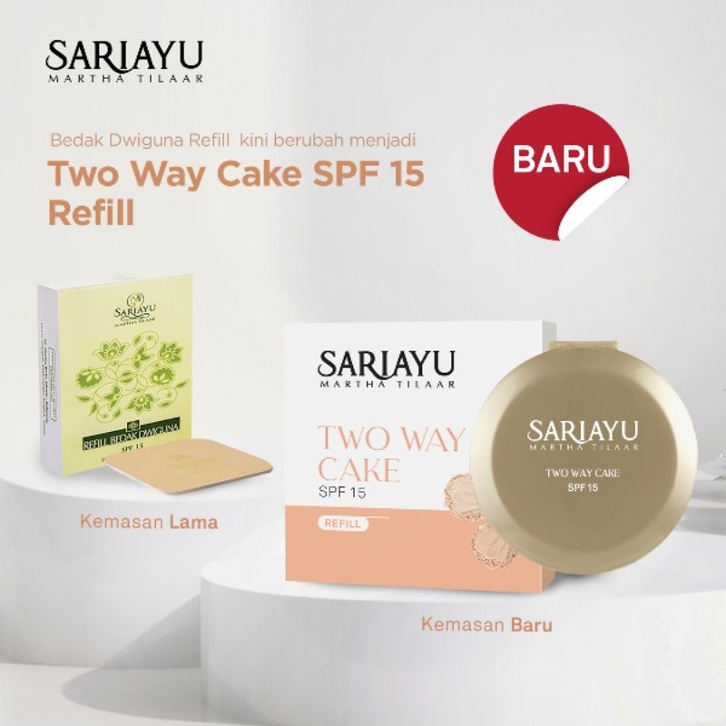 🪴Danish kosmetik🪴 SARIAYU BEDAK DWIGUNA SPF 15 / BEDAK PADAT / TWO WAY  CAKE DWIGUNA
