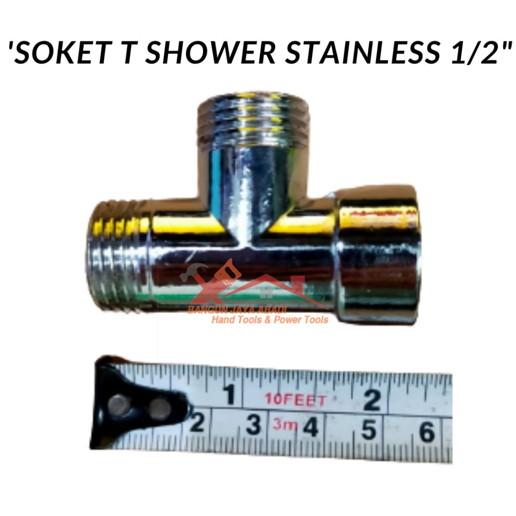 NEPEL SAMBUNGAN PIPA TEE T SHOWER AIR PANAS DINGIN STAINLESS BJA