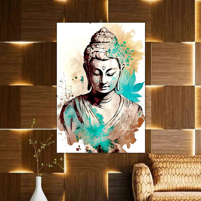 HIASAN DINDING BUDDHA SAKYAMUNI / PAJANGAN DEKORASI DINDING BUDDHA / LUKISAN BUDDHA BD001D