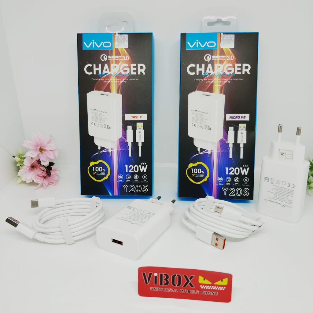Charger vivo Y20s Ori 100% 120W Support FastCharging kompatible semua hp smartphone android BY SMOLL