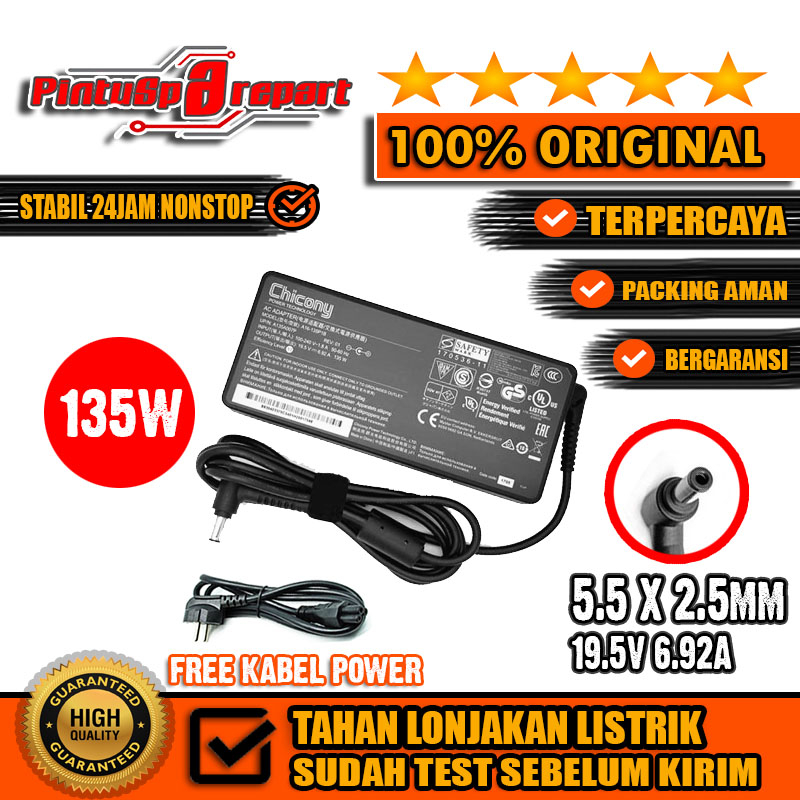 Casan Adaptor Charger MSI GE62 7RD GS63 MS-16P6 A16-135P1B 19.5V 6.92A 135W Original