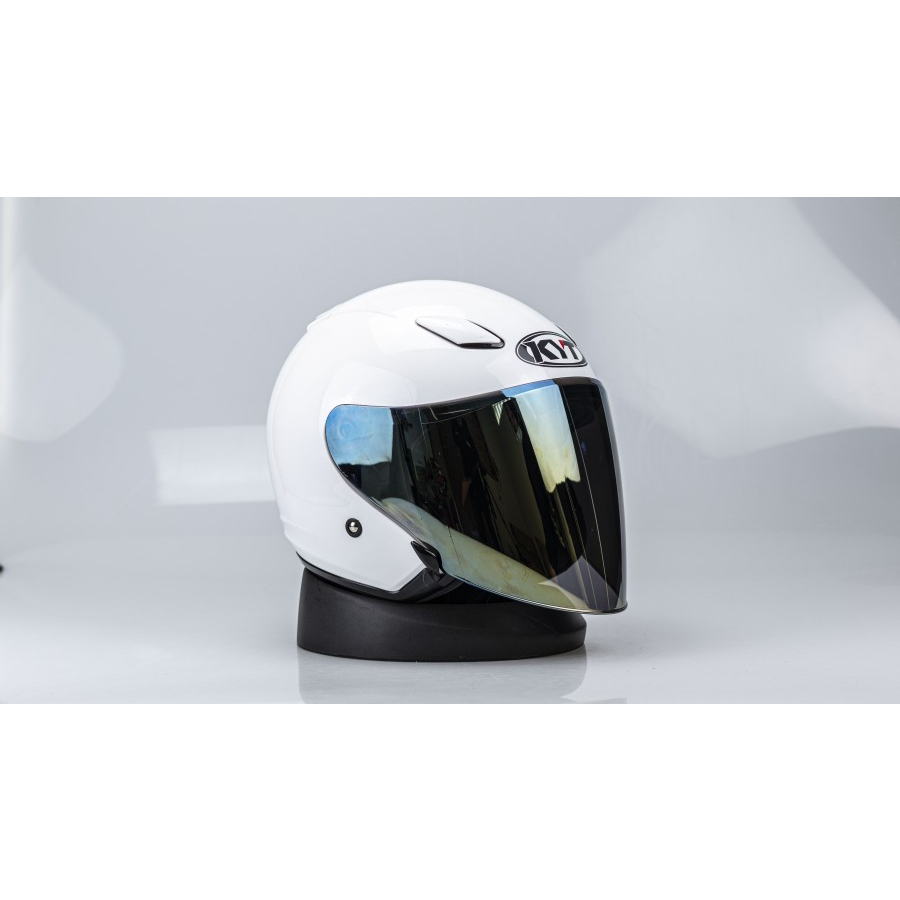 KYT HELM DJ MAXI WHITE GLOSS + VISOR IRIDIUM