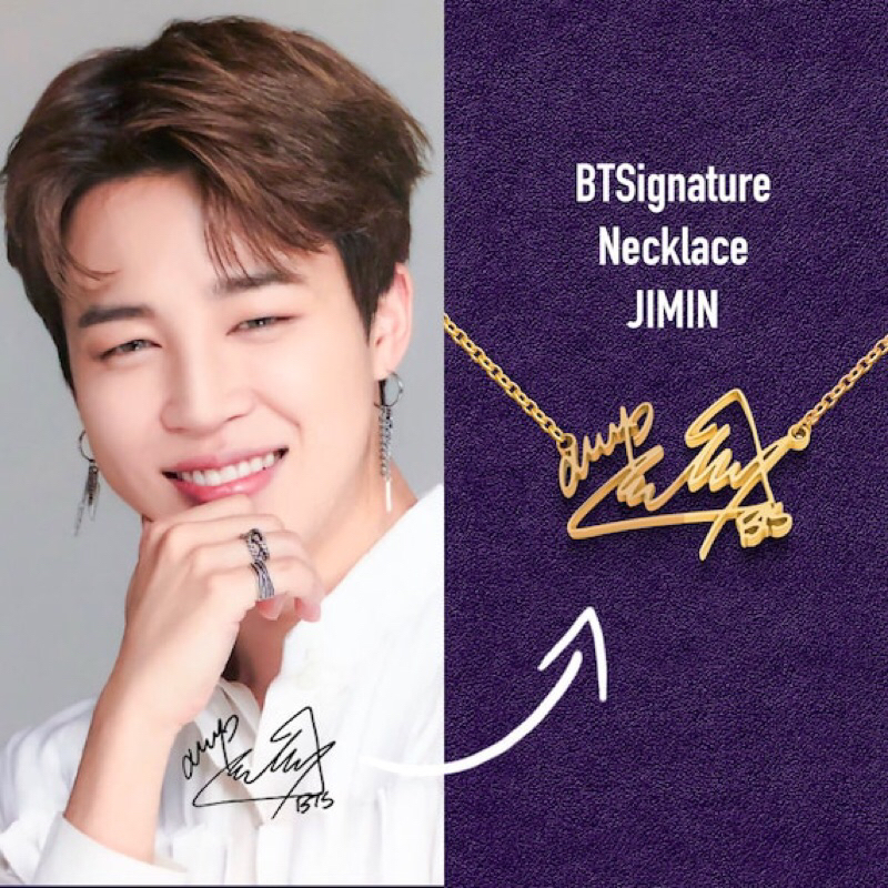 Kalung BTSignature Necklace JIMIN Titanium Stainless Steel Kalung KPOP BTS JIMIN