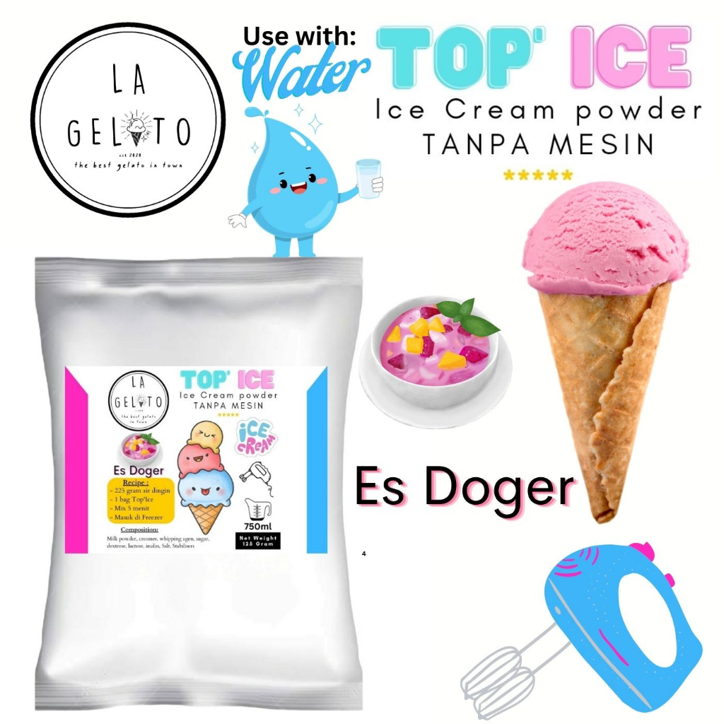 

125gr Bubuk ice cream Top ice tanpa mesin Aneka rasa Chocolate Taro Es Doger Mangga Strawberry Leci Thai Tea Bubblegum Grape Vanila Capuccino Murah Enak Mudah Dibuat Praktis Cool Dingin Seger Manis Sweet