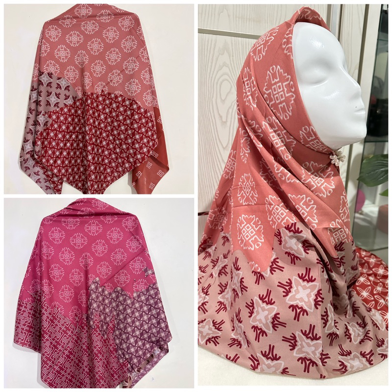 HIJAB SEGIEMPAT JUMBO/SYAR’I OSKARA MOTIF AZARA