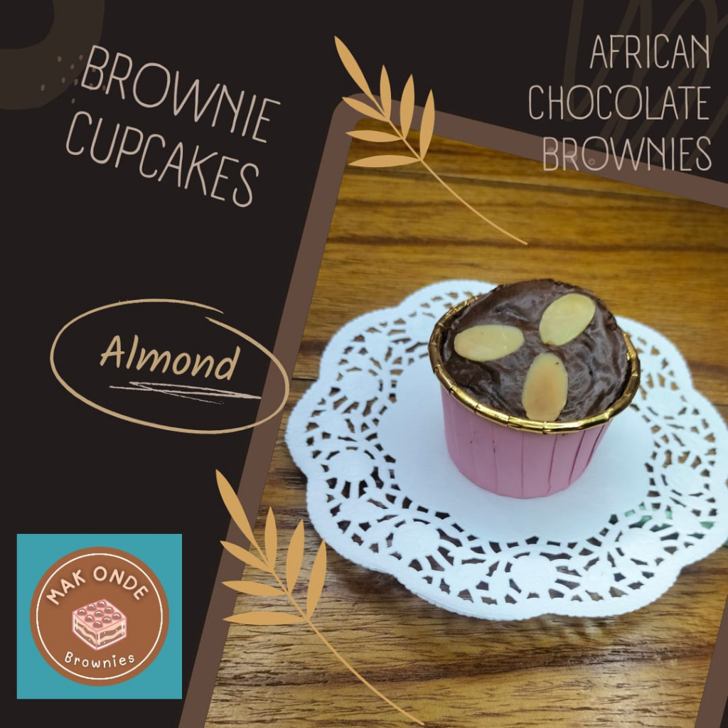 

Brownis Panggang Cup Topping Almond (isi 4 cup) by Mak onde