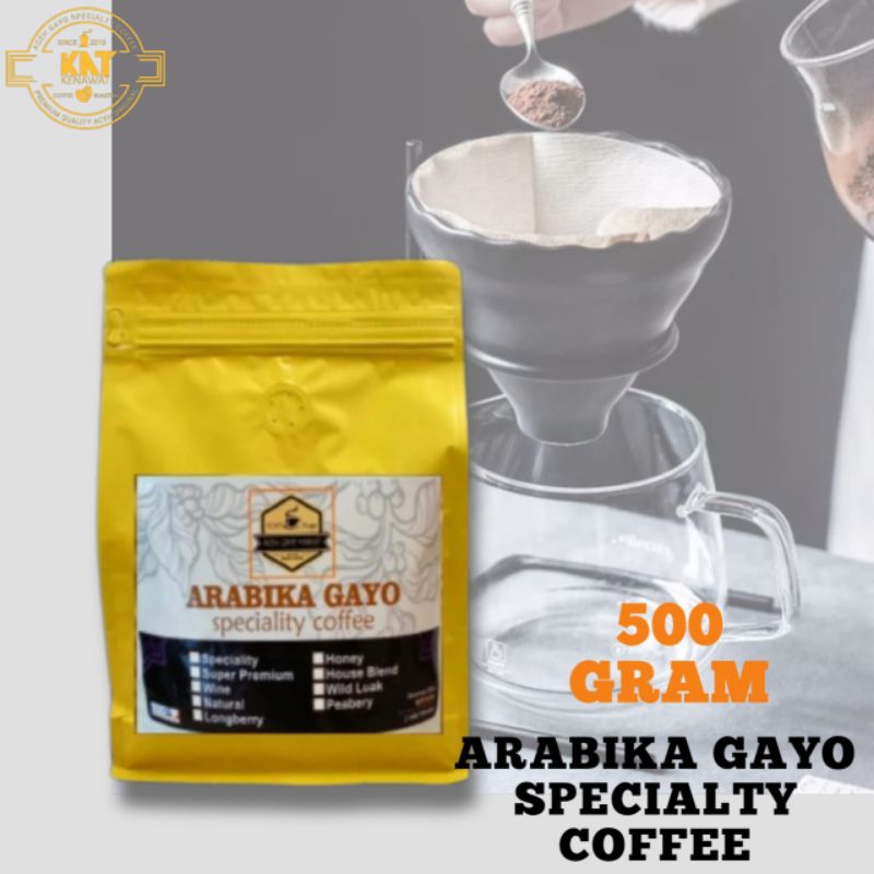 

Kopi Gayo Aceh Asli Original Arabica 500gram Biji Hitam sangrai dan Bubuk Halus Murni.