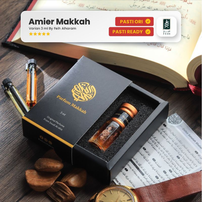 Parfum Amier Makkah (Aroma Kiswah Ka'bah) / Parfum Milenial Anak Muda / Parfum Original / Parfum Ara