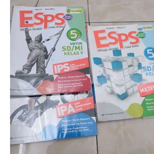 3 Buku ESPS IPA IPS MATEMATIKA kelas 5SD bekas ori