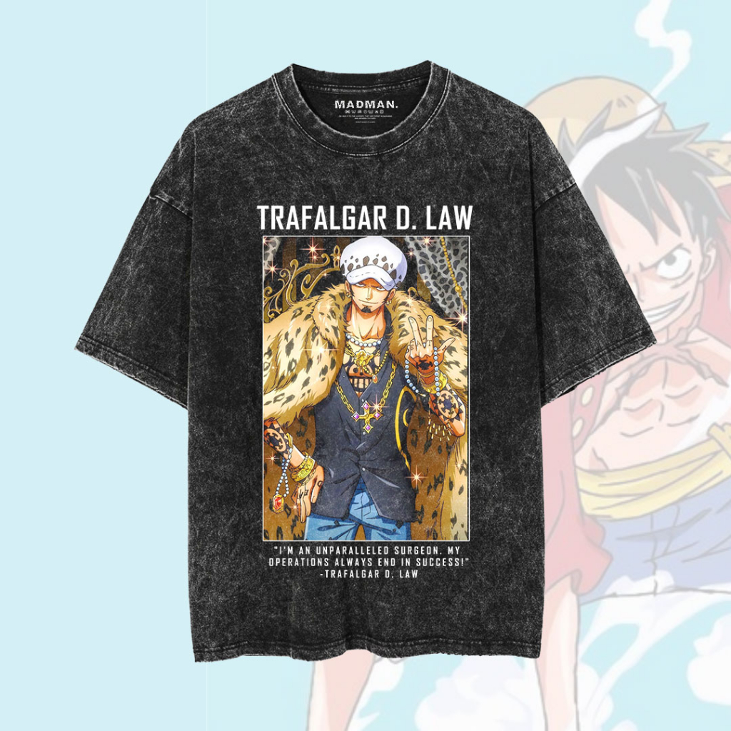 MADMAN Kaos Anime Oversize Washed ONE PIECE “TRAFALGAR D.LAW” | WO OP1-27