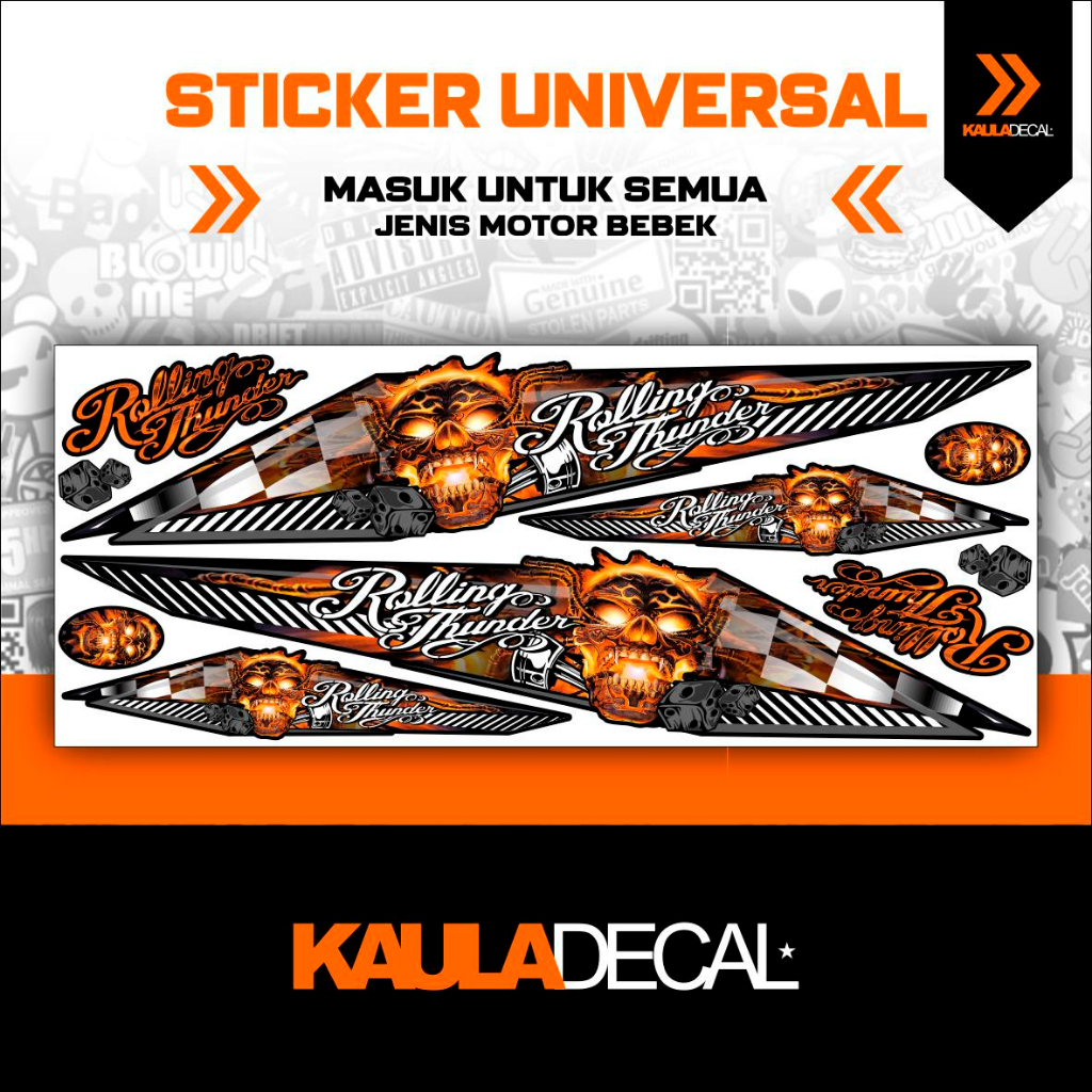 STIKER STRIPING MOTOR ALL BEBEK MOTIF 250 / UNIVERSAL BEBEK / STICKER / YAMAHA / HONDA / SUZUKI / KA