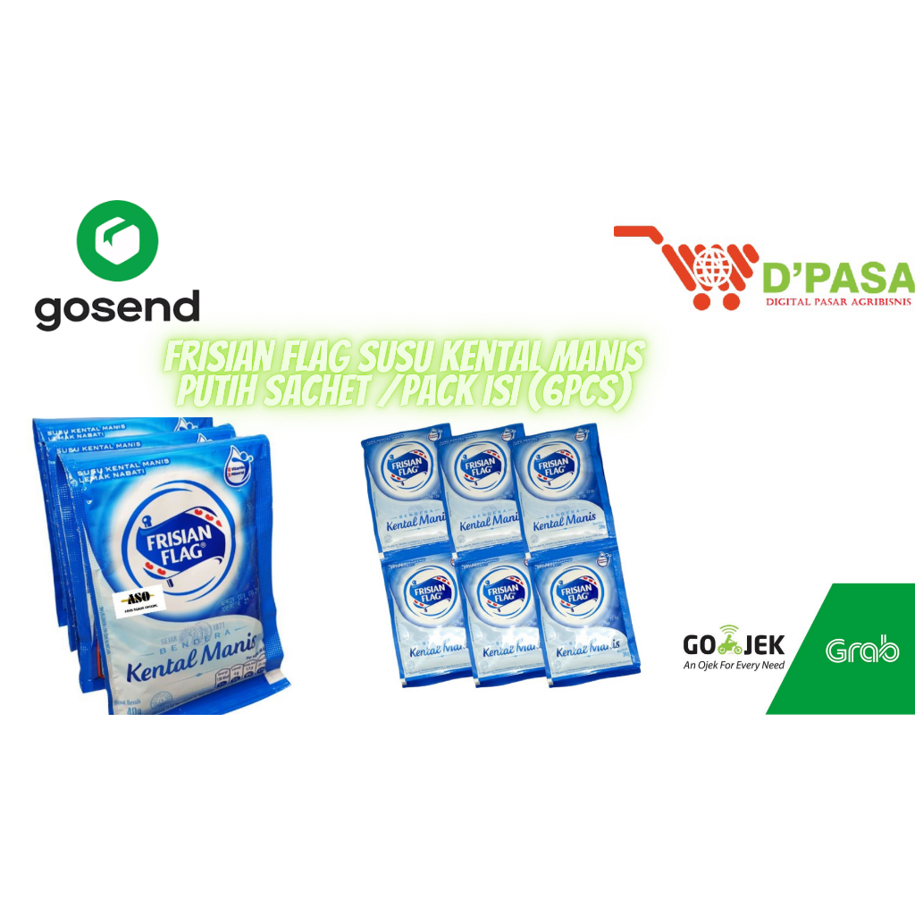 

KIRIM INSTAN Frisian Flag Susu Kental Manis Putih Sachet /pack isi (6pcs)
