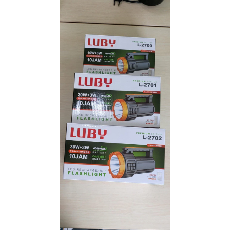 Luby Senter L-2700 10W + 3W LED Rechargable