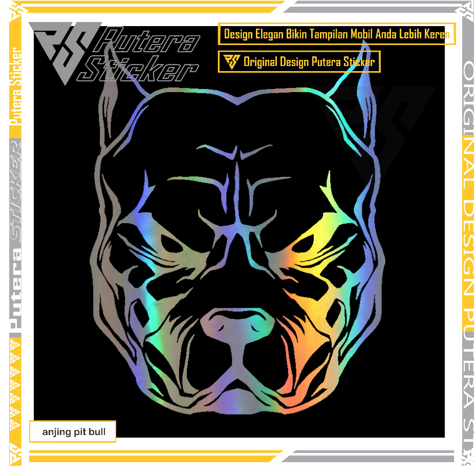 Stiker Anjing Pola Pit Bull Pitbullo Stiker Lucu JDM sticker anjing pit bull