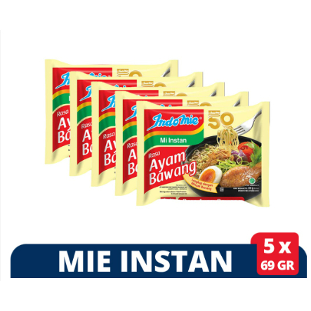 

Indomie Ayam Bawang Mie Instan 5 Pcs @ 69 Gr