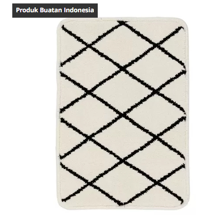 [IKEA] [PROMO] [COD]  SPARVBOMAL Keset kamar mandi, putih/hitam dan putih/kuning, 40x60 cm