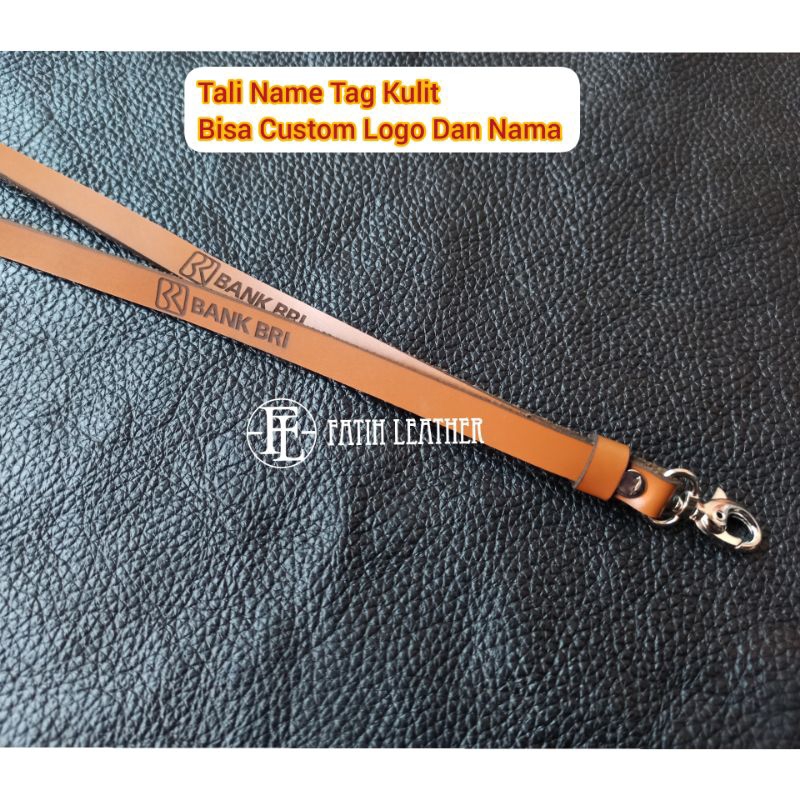 

Tali name tag kulit - Tali id card holder kulit custom tulisan
