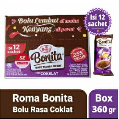 

roma bonita bolu telur rasa cokelat 30g isi 12pcs