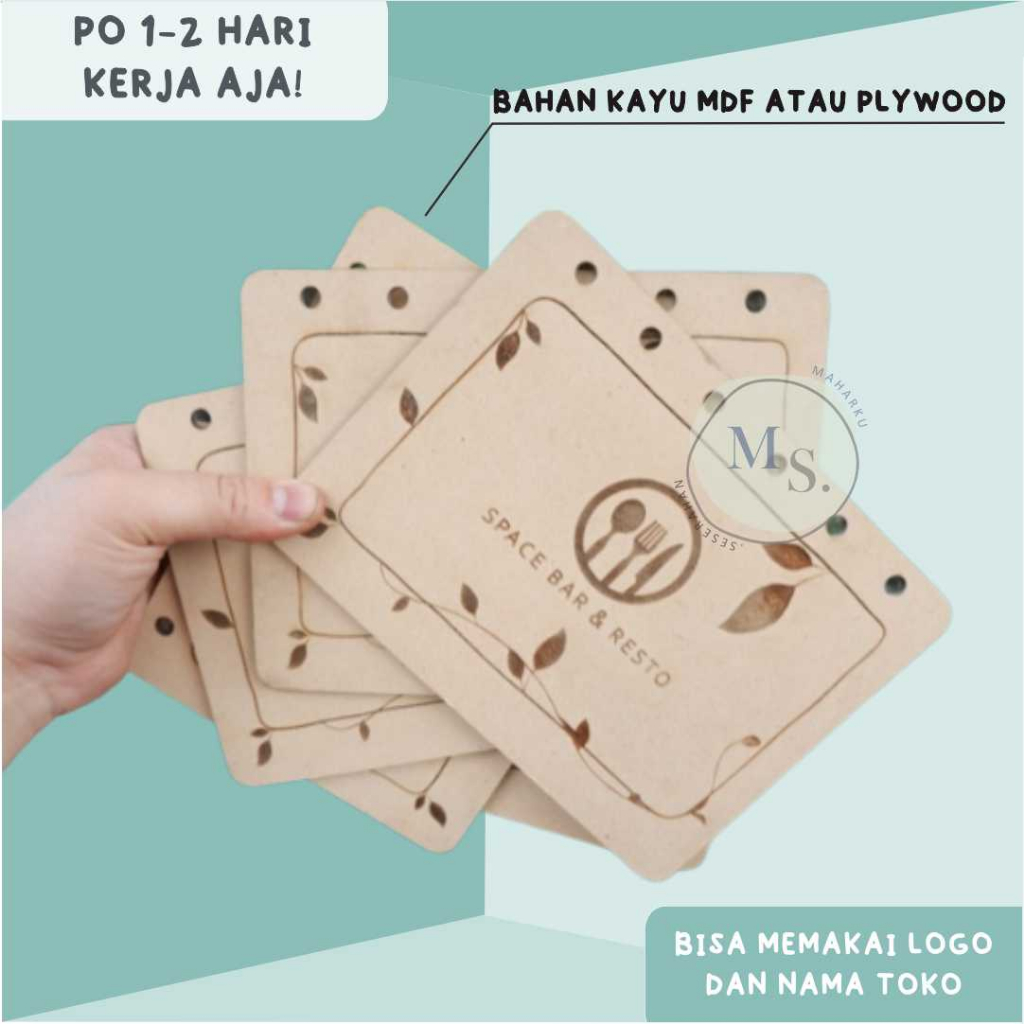 Buku menu a5 / custom menu book / restaurant menu / cafe menu / buku menu kayu  TERLARIS
