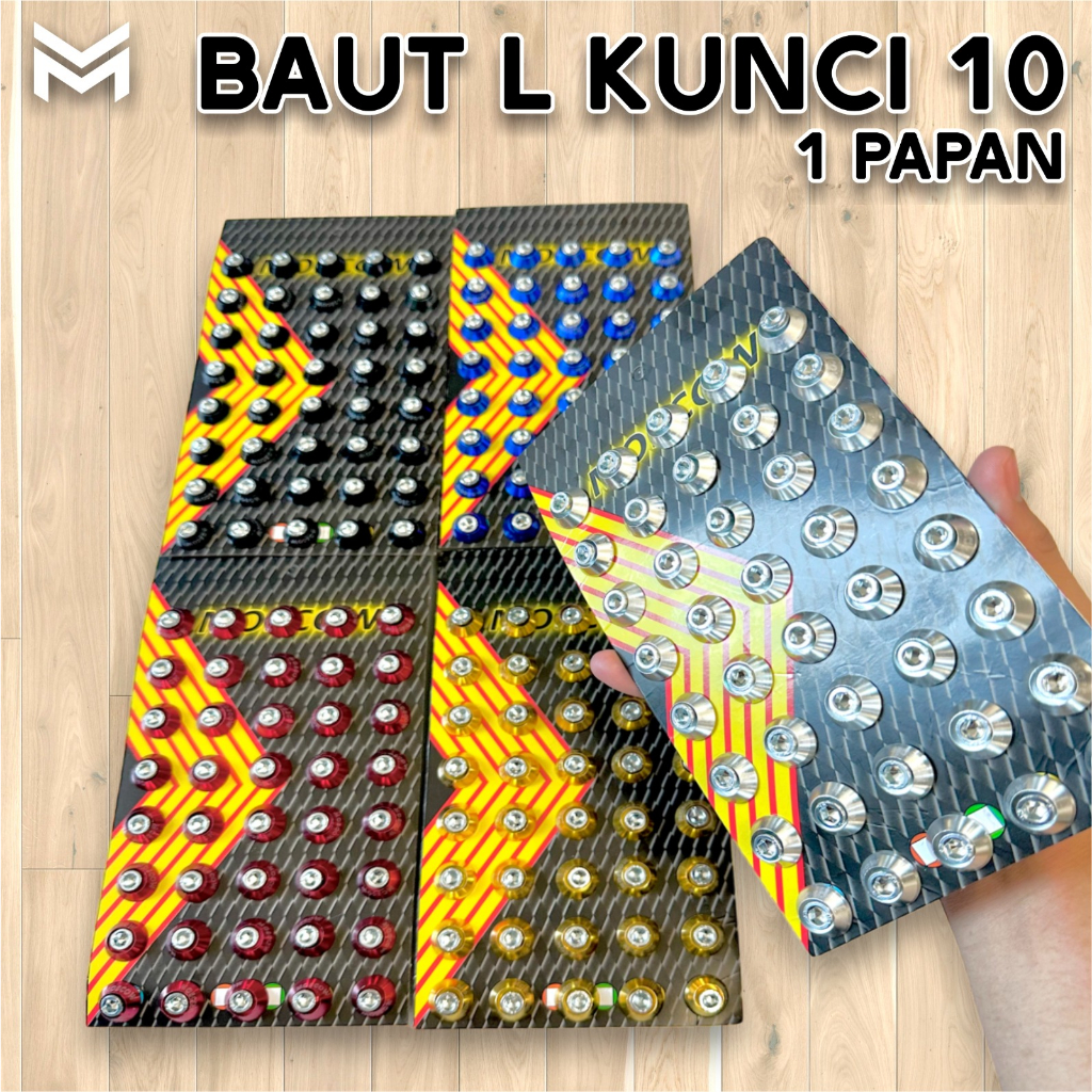 BAUT PLAT NO / BAUT L + RING MONEL BAUT RING 10 BAUT 6 MM  BAUT TUTUP SPAKBOR PLUS RING FULL CNC  MO