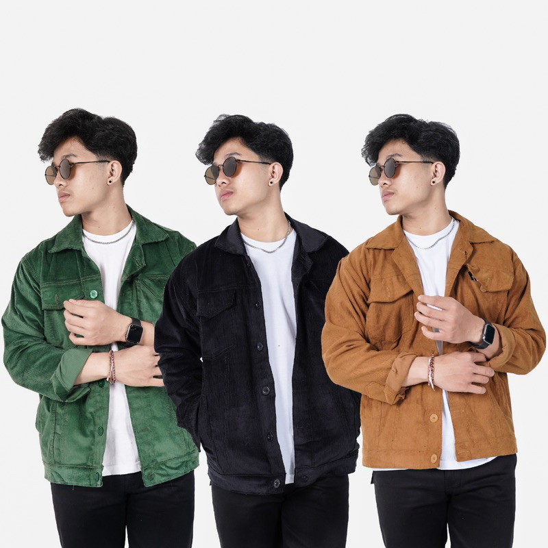 [N01295] Jaket Trucker Corduroy Basic Distro XXX