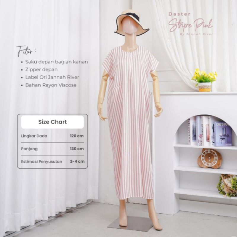 Daster Stripe Pink Ori Jannah River || Daster Premium by Jannah River #daster #jannahriver