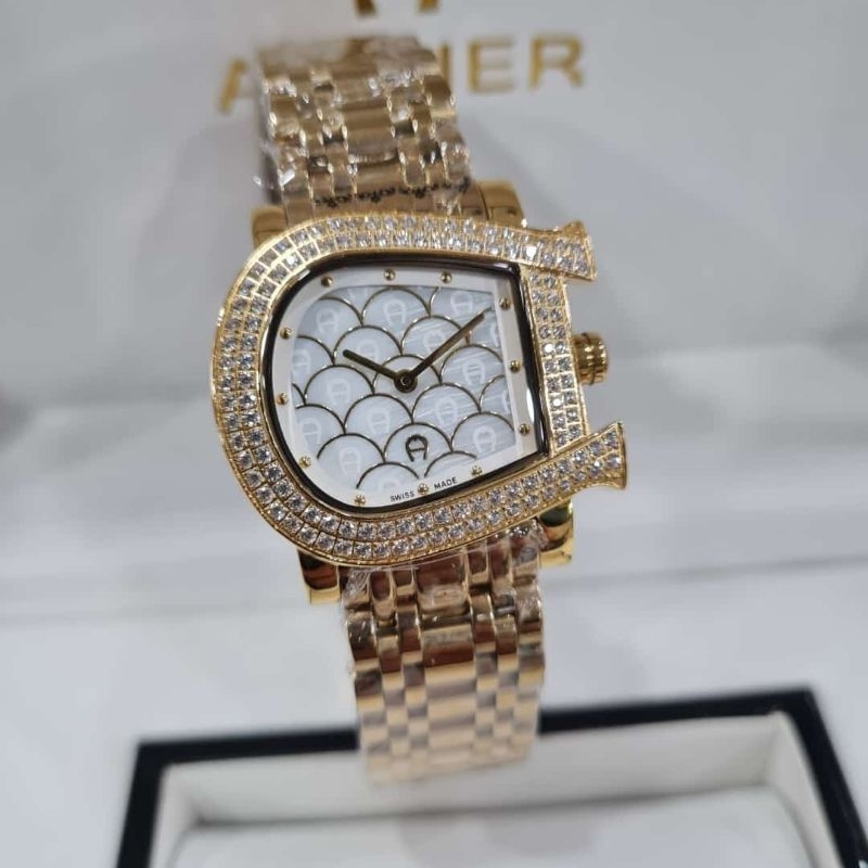 JAM TANGAN CEWEK AIGNER GENUA DUE DIAMOND | AIGNER GENUE PERMATA | JAM AIGNER GENUA DUE CLOUDS TILE 