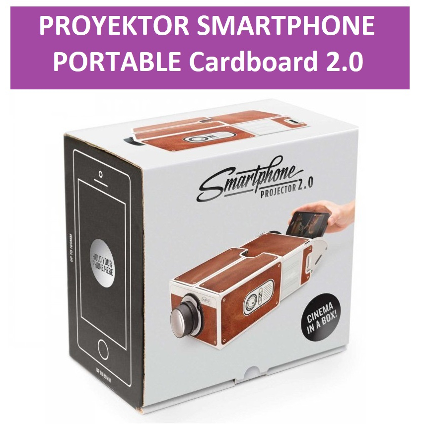 Proyektor Smartphone Portabel Cardboard 2.0 - SP01 / PROYEKTOR HANDPHONE / PEMBESAR LAYAR HP /  PROY