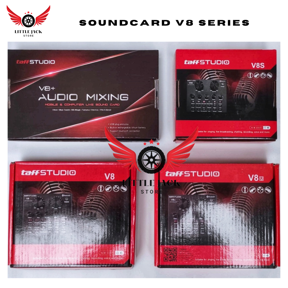 Soundcard V8/ V8S/ V8 Plus Taffstudio Audio USB External Soundcard Live Broadcast Microphone Headset